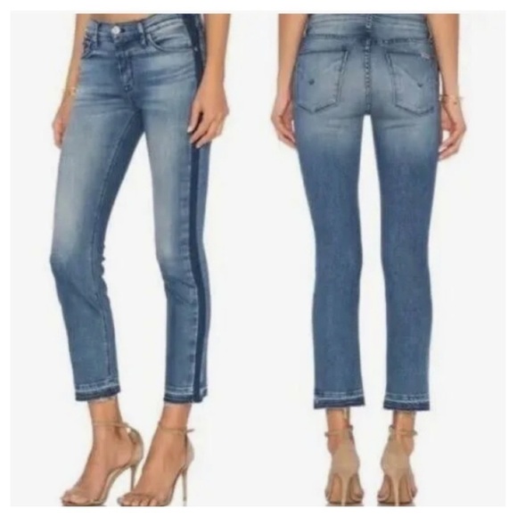 HUDSON Jeans Tuxedo Stripe Tilda Crop Raw Hem Jeans Women’s Size 26 - Picture 2 of 12